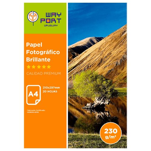 Papel A4 WAY PORT Glossy fotográfico 230 g 20 hojas