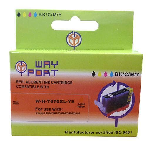 Cartucho WAY PORT para HP Mod. (670XL) Amarillo