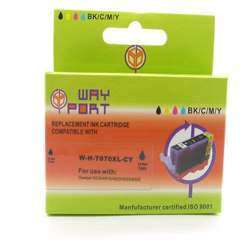 Cartucho WAY PORT para HP Mod. (670XL) Cian