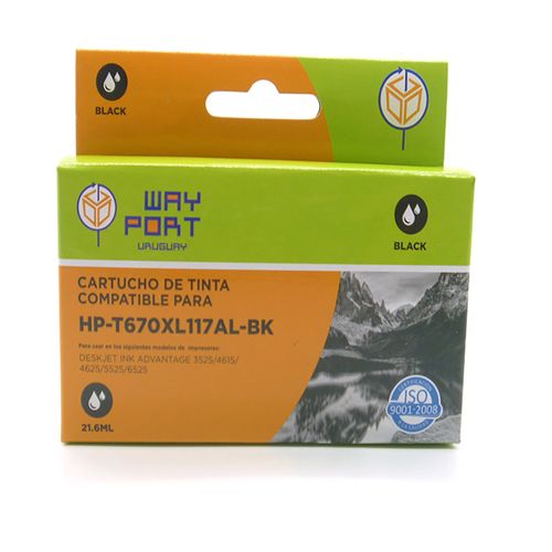 Cartucho WAY PORT para HP Mod. (670XL) Negro