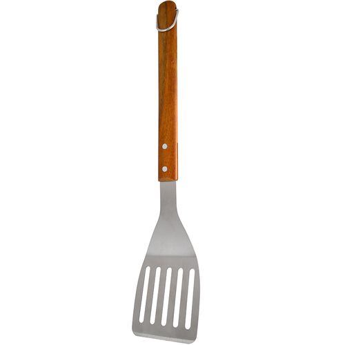 Espatula perforada 45 cm acero inoxidable y madera