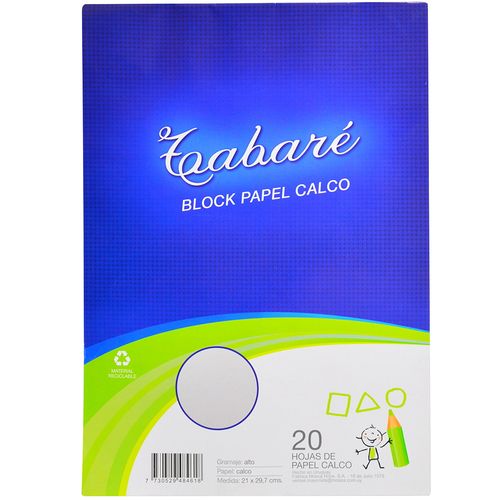Block papel calco TABARÉ A4 20 hojas