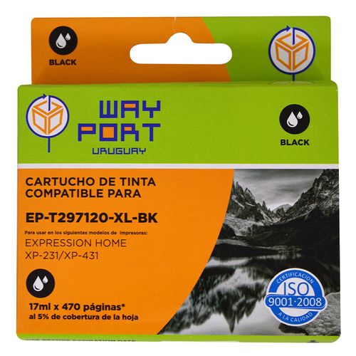 Cartucho WAY PORT para Epson Mod. XP231 t297120 17 bk xl