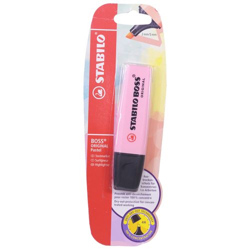 Resaltador STABILO Boss pastel rosado