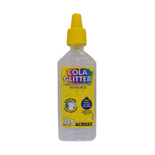 Goma de pegar con brillantina ACRILEX 35 g gris
