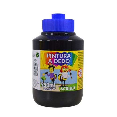 Dactilopintura ACRILEX pote 250 ml negro