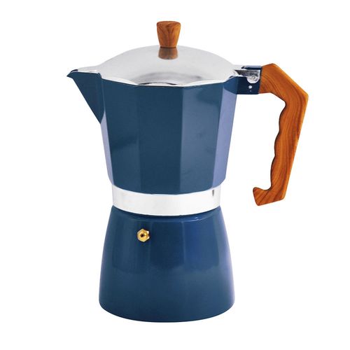 Cafetera italiana aluminio 300ml 6 tazas azul