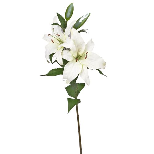 Flor artificial vara lily crema