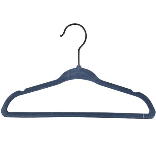 Percha aterciopelada para niños color azul oscuro