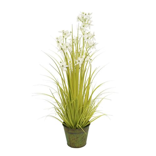 Planta artificial 78cm verde con blanco