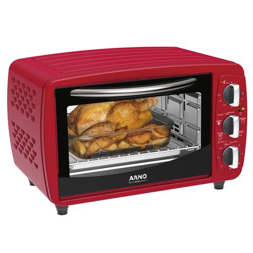 Horno eléctrico ARNO Air Fry 5 en 1 for 3 rojo