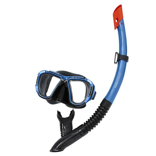 Set máscara vidrio templado snorkel y patas de rana