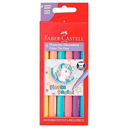 Marcadores FABER CASTELL pastel 6un