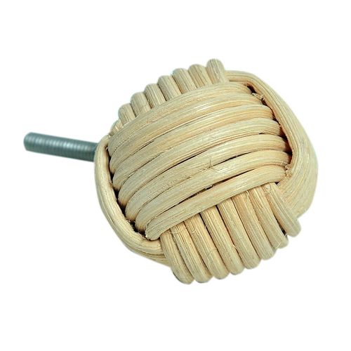 Tirador de puerta en rattan beige x 2 un.