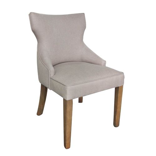 Silla de comedor tapizada beige 53x65x90 cm