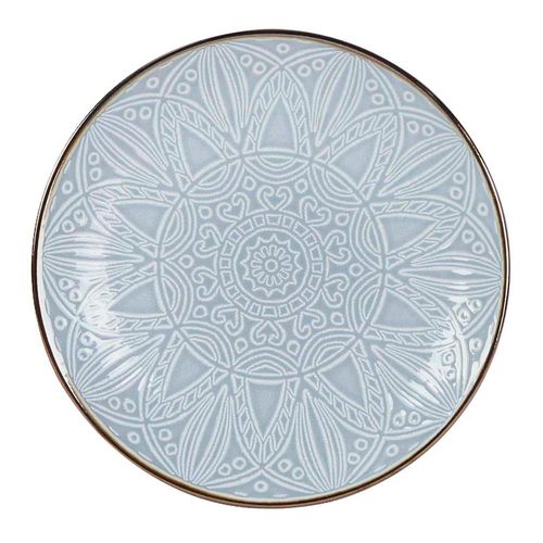 Plato postre de cerámica 20 cm gris