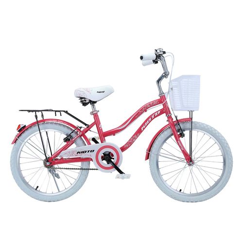Bicicleta KIOTO Rod. 20 Coral-Blanca acero con canasto