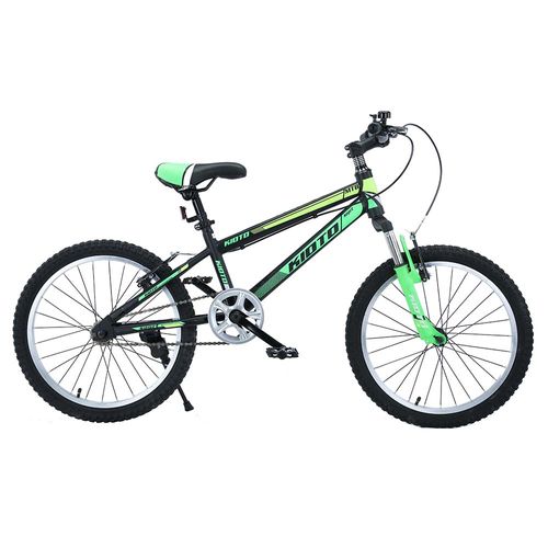 Bicicleta KIOTO Rod. 20 Negra-Verde acero con canasto