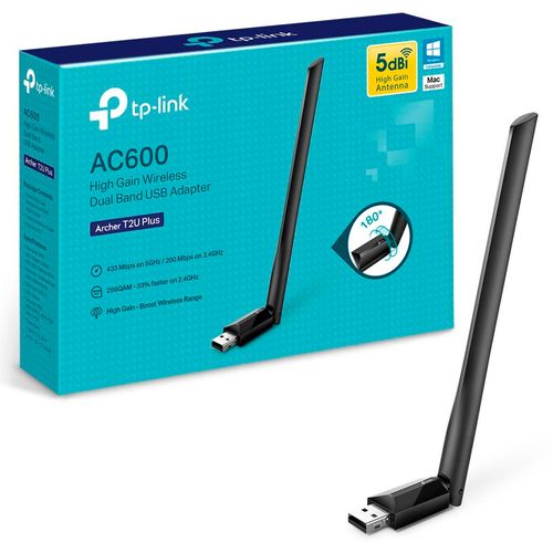 Adaptador TP-LINK T2U Plus USB inalámbrico AC600 dual