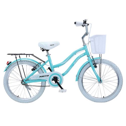Bicicleta KIOTO Rod. 20 Celeste-Blanca acero con canasto