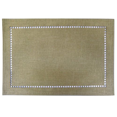 Individual 45x30 cm en lino con vainilla color natural