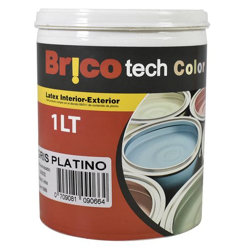 Pintura Ecolat BRICOTECH gris platino 1 L