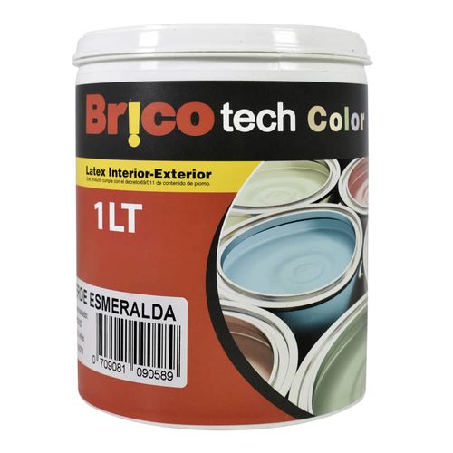 Pintura Ecolat BRICOTECH verde esmeralda 1 L