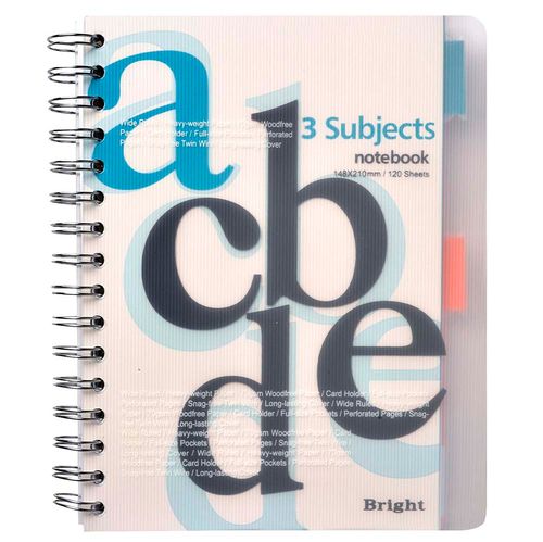 Cuaderno tapa plástica con espiral abc 120h