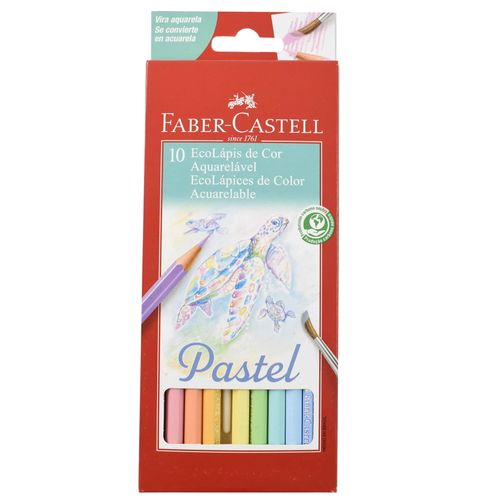 Lápices FABER CASTELL pastel acuarelables 10 unidades