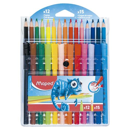 Multipack MAPED 15 lápices de colores + 12 marcadores