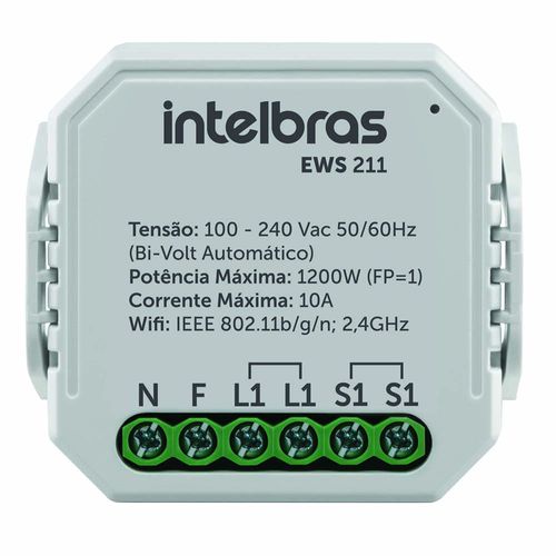 Controlador smart INTELBRAS wi-fi 1 interruptor Mod. Ews 211 I