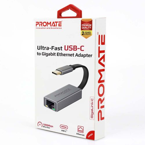 Hub PROMATE Gigalink-c usb-c/lan 1000 mbps