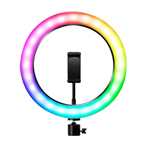 Aro de luz 25 cm RGB con trípode y soporte de celular