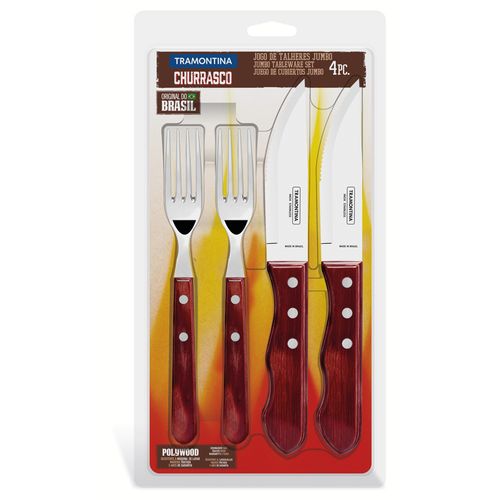 Juego para asado 4 piezas polywood