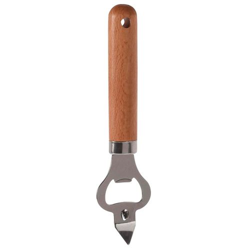 Abridor de acero inoxidable con mango de madera 17 cm