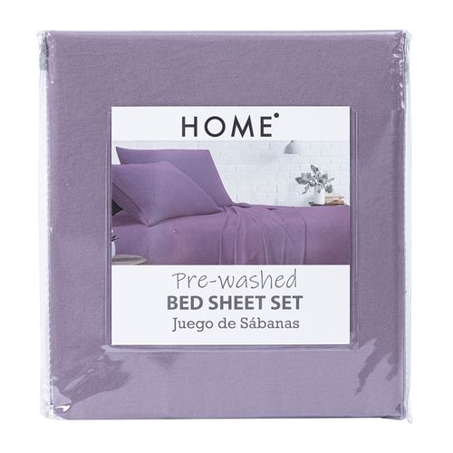 Juego de sábanas HOME en microfibra King size color purpura