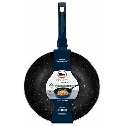 Wok 28 cm antiadherente granito navy