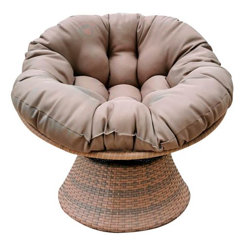 Sillon en ratán con almohadón beige 86 cm