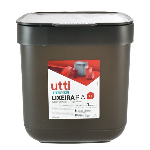 Papelera de pileta 3 lt gris