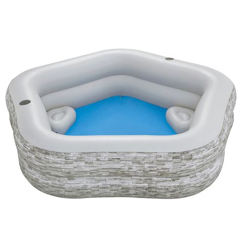 Piscina inflable familiar 213x206x53 cm con asientos