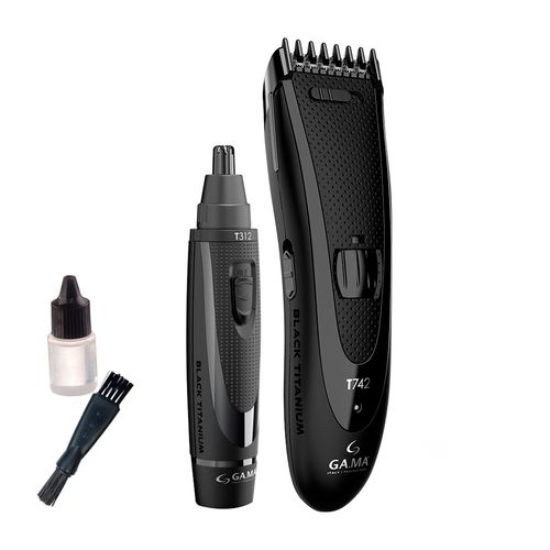 Corta barba + trimmer GA.MA Mod. T744 Black Titanium