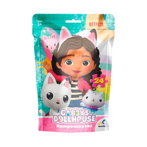 Puzzle 24 piezas en bolsa gabby dollhouse