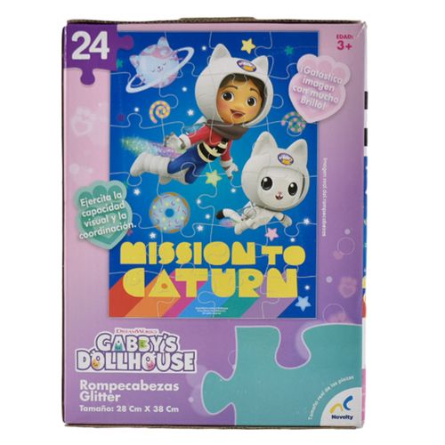 Puzzle 24 piezas glitter gabby dollhouse