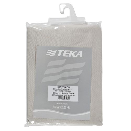 Sábana ajustable Twin Teka Beige 88x188+30 cm