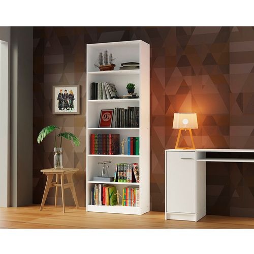 Biblioteca Blanca con 6 estantes 71x204x30 cm
