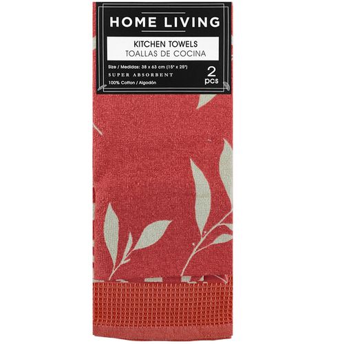 Set x 2 repasadores 38x63 cm rojo estampado