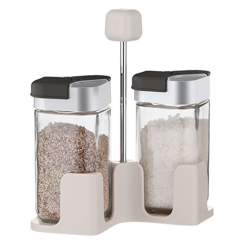 Set x2 especieros de vidrio 100 ml con soporte