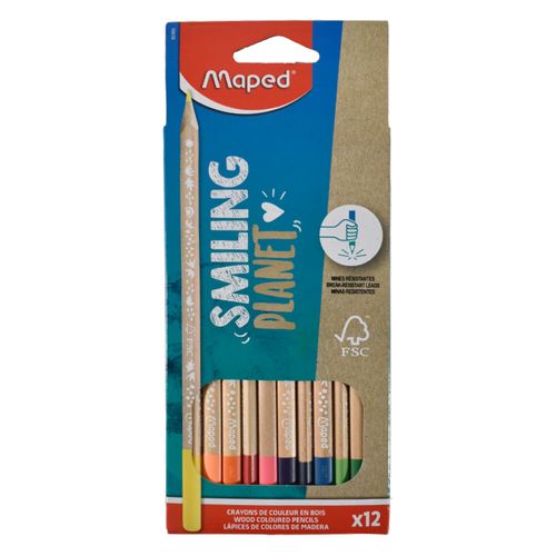 Lapices de colores MAPED Smiling Planet 12 unidades