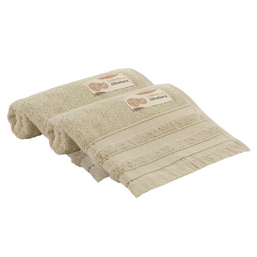 Juego de toallas ALTENBURG Línea Naturall color beige baño 70x140cm 50x80cm