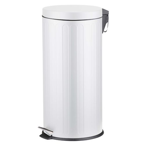 Papelera en acero con pedal blanca 30 L 36x30,2x62,5 cm
